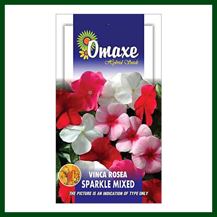 Vinca Rosea Sparkle Mixed - Indian - Seeds - Omaxe