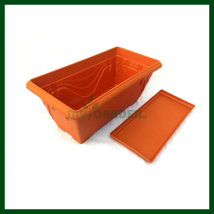 Rectangular Box Planter - Large - Brown - (16″ X 8.5″ X 7″)
