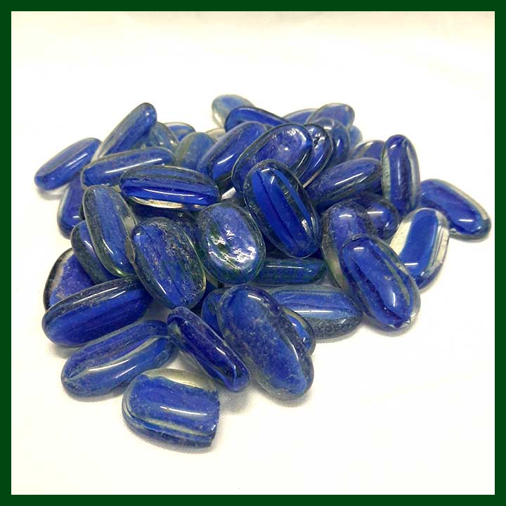 Pebbles - Blue Glossy Marble - (25mm to 31mm) - 250g - MGTA2065
