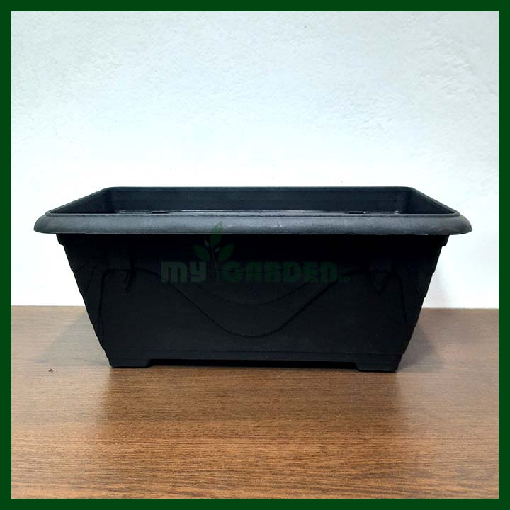 Rectangular Box Planter - Large - Black - (16″ X 8.5″ X 7″)